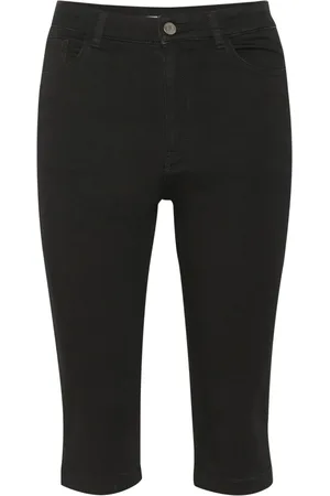 Gestuz Jeans, Dames, Zwart, W24, Zwarte Slim-Fit Capri Broek