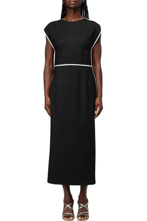 HUGO BOSS Kleedjes, Dames, Zwart, S, Wol, Elegante Zwarte Boss Jurk