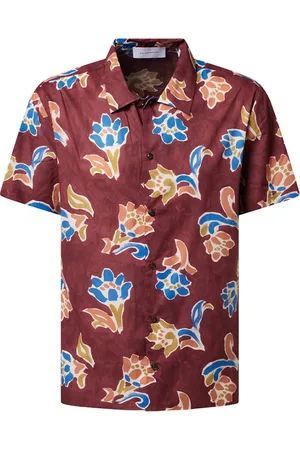 Baldessarini Overhemden, Heren, Rood, L, Casual korte mouwen overhemd Easy