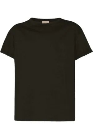 Liu Jo Tops, Dames, Zwart, S, Katoen, Zwarte T-shirt met Zwart Logo