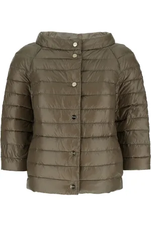 HERNO Jassen, Dames, Bruin, XS, Nylon, Omkeerbare Ultralichte Bruine Nylon Jas