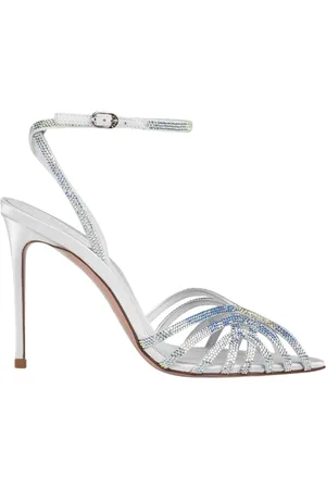LE SILLA Schoenen, Dames, Grijs, 38 EU, Kristal versierde puntige sandalen