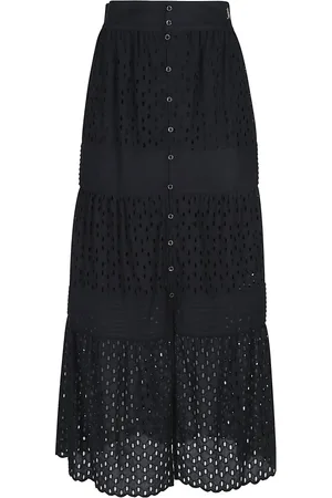 Patrizia Pepe Rokken, Dames, Zwart, XS, Stijlvolle Maxi Rok voor Vrouwen
