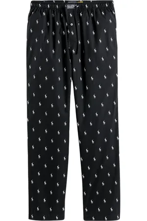 Ralph Lauren Broeken, Heren, Zwart, XL, Zwarte Multilogo Pj Broek