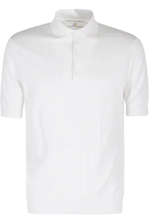 FILIPPO DE LAURENTIIS Tops, Heren, Wit, 2Xl, Katoen, Katoenen Polo Shirt