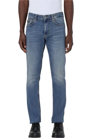 VERSACE Jeans, Heren, Blauw, W36, Denim, Luxe Blauwe Denim Broek