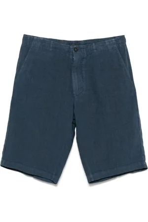 corneliani Korte broeken, Heren, Blauw, 2Xl, Linnen, Linnen shorts met zakken, gemaakt in Italië