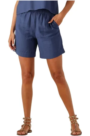 Moss Copenhagen Korte broeken, Dames, Blauw, XL, Blauwe Shorts met Hoge Taille voor Vrouwen