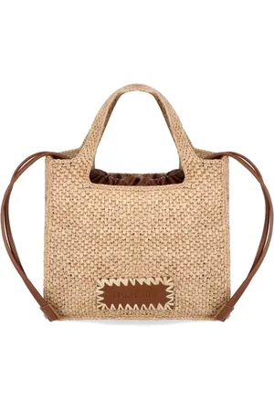 THEMOIRÈ Tassen, Dames, , ONE Size, Leer, Kleine Raffia Handtas met Vegan Pouch