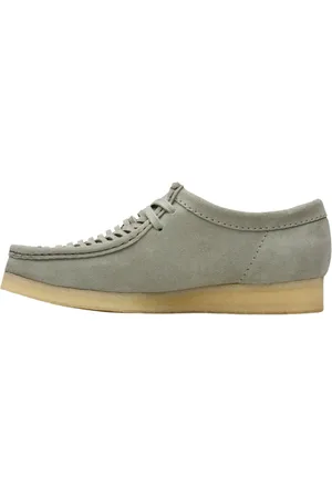 Clarks Schoenen, Heren, Groen, 43 EU, Suède, Salie Geweven Suède Wallabee Sneakers