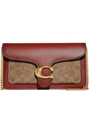 Coach Tassen, Dames, Bruin, ONE Size, Moderne Tabby Clutch met Kettingriem