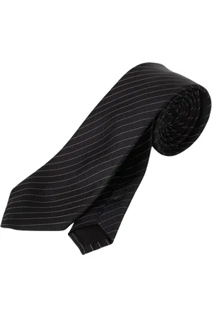 Saint Laurent Accessoires, Heren, Zwart, L, Klassieke Pinstripe Stropdas Heren Zwart