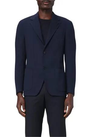 LARDINI Jassen, Heren, Blauw, 3Xl, Navy Notch Revers Blazer