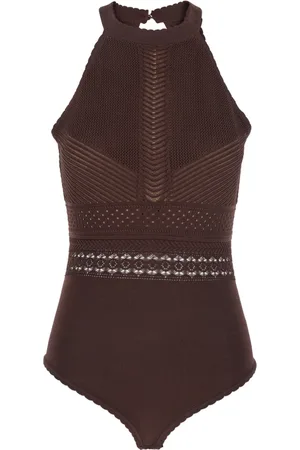 Twin-Set Tops, Dames, Bruin, M, Bruine Gebreide Top met Uitgesneden Rug