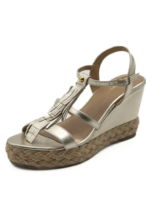 Gioseppo Schoenen, Dames, Bruin, 40 EU, Leer, Dames Sleehak Sandalen Platinum Elderon