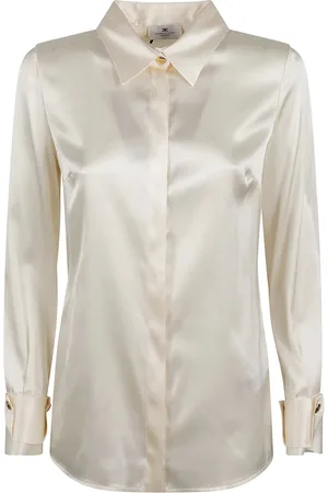 Elisabetta Franchi Blouses & Shirts, Dames, , XL, Stijlvolle Shirt 193 Boter
