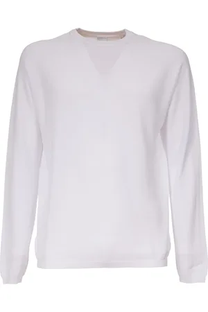 Aspesi Tops, Heren, Wit, 2Xl, Katoen, Katoenen Ronde Hals Lange Mouw Regular Fit