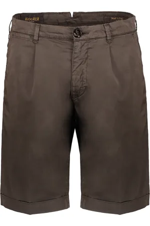 MOORER Korte broeken, Heren, Bruin, S, Katoen, Katoenen Bermuda Shorts met omgeslagen zoom