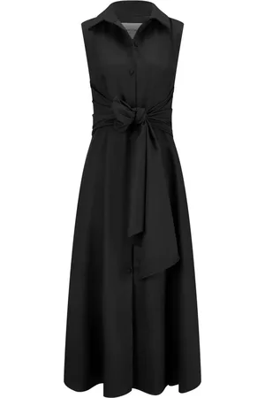 Nicowa Kleedjes, Dames, Zwart, XL, Elegante Midi Jurk met Verstelbaar Detail