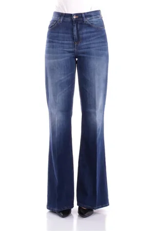 Dondup Jeans, Dames, Blauw, W27, Katoen, Blauwe Jeans met Logo en Zakken