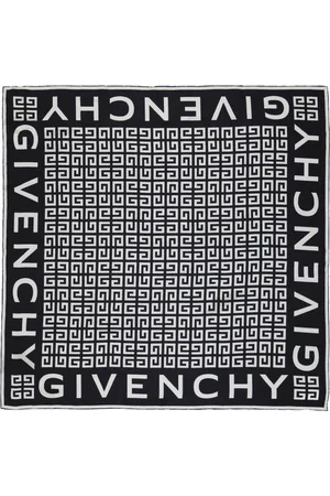 Givenchy Accessoires, Dames, Zwart, ONE Size, Zijden Sjaal 4G Print Collectie