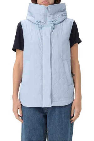 Peuterey Jassen, Dames, Blauw, S, Gewatteerde Hooded Vest Elegante Blauwe Blazer