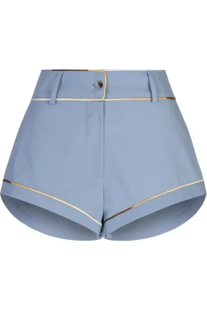 Amotea Korte broeken, Dames, Blauw, XL, Blauwe Poplin Donna Shorts Stijlvol