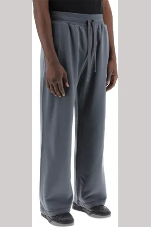 Dolce & Gabbana Broeken, Heren, Grijs, L, Katoen, Katoenen Joggerbroek met Elastische Tailleband