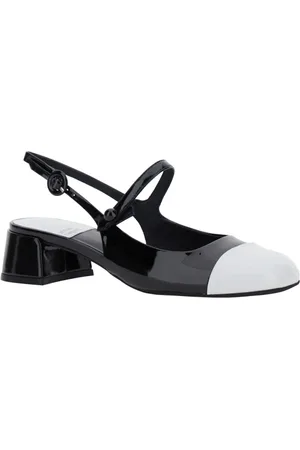 Jeffrey Campbell Schoenen, Dames, Zwart, 41 EU, Leer, Zwarte Slingback Pumps met Lage Hak