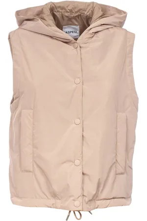 Aspesi Jassen, Dames, , S, Polyester, Mouwloos vest met capuchon en zakken