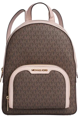 Michael Kors Tassen, Dames, Bruin, ONE Size, Polyester, Jaycee Bedrukte Canvas Rugzak