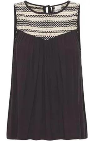 Ichi Tops, Dames, Bruin, 3Xl, Gehaakte Mouwloze Top