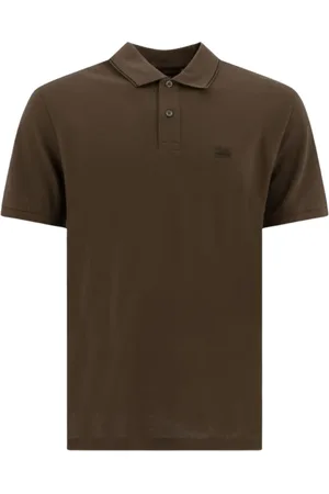 C.P. Company Tops, Heren, Groen, M, Katoen, Groene Logo Polo Shirt Stretch Piquet