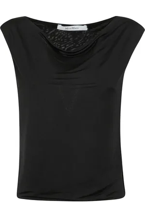 Max Mara Tops, Dames, Zwart, M, Zijden T-shirt Gebreid