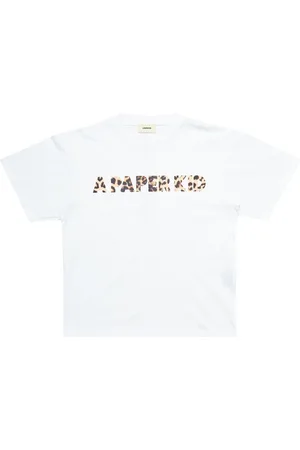 A PAPER KID Tops, Heren, Wit, L, Logo Unisex T-Shirt