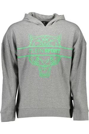 Philipp Plein Sweatshirts & Hoodies, Heren, Grijs, S, Katoen, Grijze Heren Sweatshirt Urban-Chic Hoodie