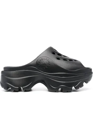 adidas Schoenen, Dames, Zwart, 38 EU, Zwarte Geperforeerde Plateau Sandalen