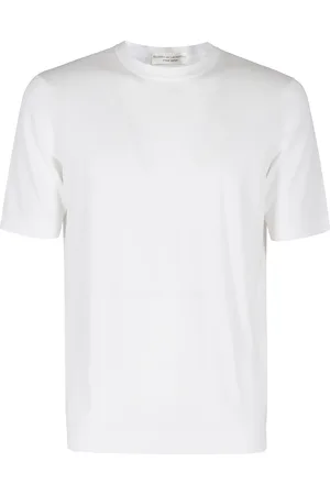 FILIPPO DE LAURENTIIS Tops, Heren, Wit, L, Katoen, Katoenen Straight Fit T-shirt