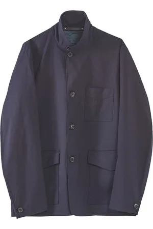 Paul Smith Jassen, Heren, Blauw, L, Wol, Blauwe Wol Waterdichte Jas Green Storm System