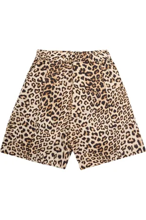 A PAPER KID Korte broeken, Heren, Bruin, L, Luipaardprint Shorts