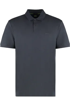 HUGO BOSS Tops, Heren, Blauw, L, Katoen, Polo shirt van katoen-piqué