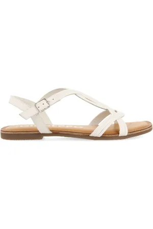 Gioseppo Schoenen, Dames, Wit, 40 EU, Witte leren kruisband sandalen