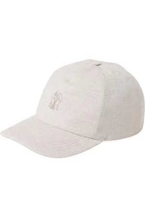 Brunello Cucinelli Accessoires, Dames, , L, Linnen, Geborduurd Logo Linnen Baseball Cap