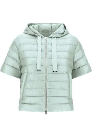 HERNO Jassen, Dames, Groen, L, Nylon, Korte mouw ultralight nylon capuchonjas