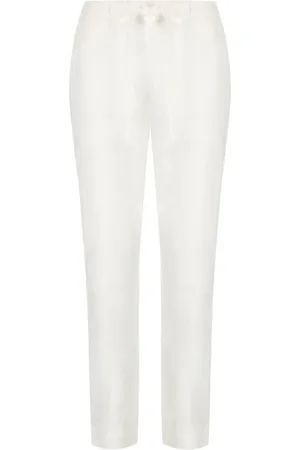 Max Mara Broeken, Dames, Wit, M, Katoen, Witte katoenen broek met rechte snit
