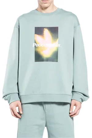 OAMC Sweatshirts & Hoodies, Heren, Groen, L, Katoen, Peacemaker Bird Crewneck Sage Jersey