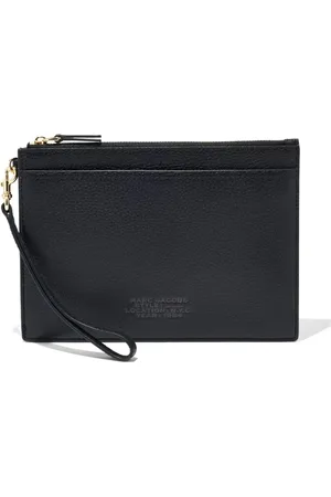 Marc Jacobs Tassen, Dames, Zwart, ONE Size, Leer, Zwarte leren pols clutch
