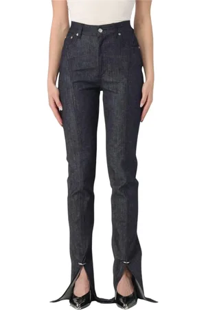 MUGLER Jeans, Dames, Blauw, W26, Blauwe Split Hem Jeans