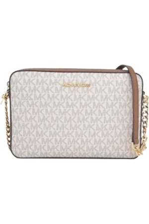 Michael Kors Tassen, Dames, Wit, ONE Size, Crossbody tas met merklogo