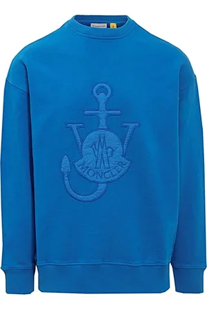 Moncler Sweatshirts & Hoodies, Heren, Blauw, S, Katoen, Stijlvolle Sweatshirt voor Mannen en Vrouwen
